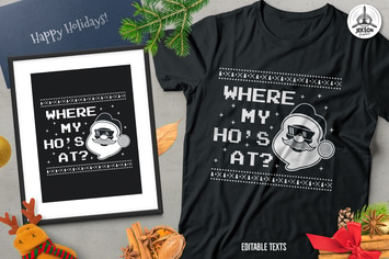 Christmas Santa Sweater T-Shirt Design. Xmas Party