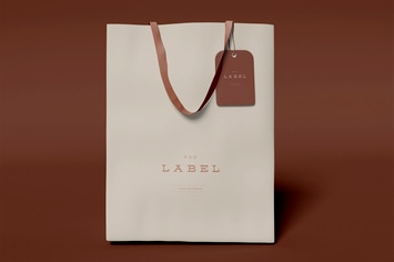 Paper Bag and Label Mockup