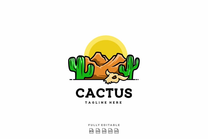 Desert Cactus Logo Template