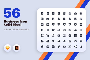 Business Icon - Solid Black 