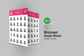 50 Women Glyph Icons