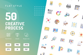 Creative Process Flat Icons 