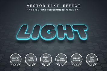 Blue flash - editable text effect,  font style