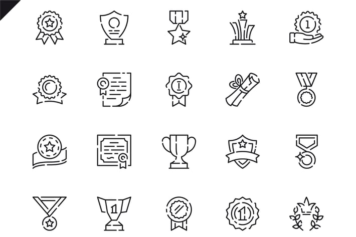Simple Set Awards Line Icons
