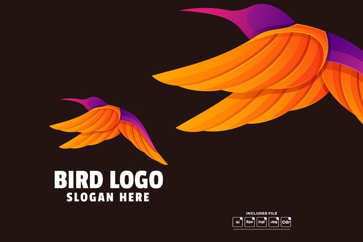 Bird Gradient Logo Template