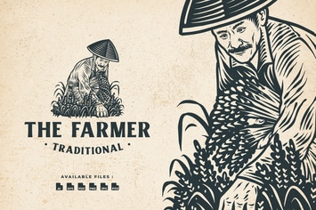Farmer Vintage Engraving Logo