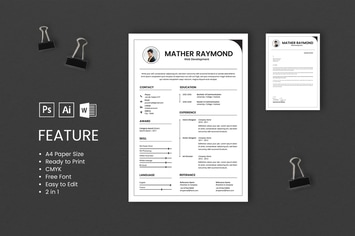 Professional CV And Resume Template Raymond