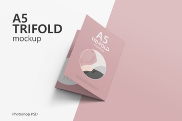 A5 Trifold Brochure Mockup