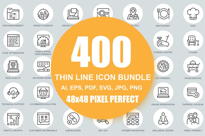Set of Business Line icons