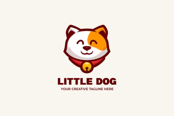 Cute Dog Cartoon Mascot Logo Template