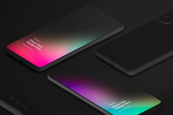 Samsung Galaxy S21 isometric Clay Mockup