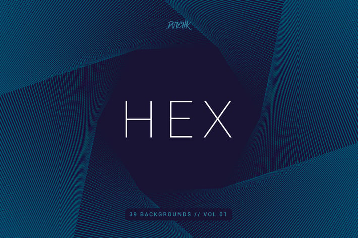 Hex | Geometric Spiral Backgrounds | Vol. 01