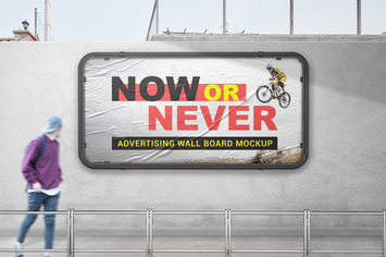 Advertising Wall Board Mockup