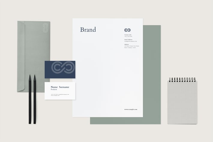 Branding identity mockup psd stationery set
