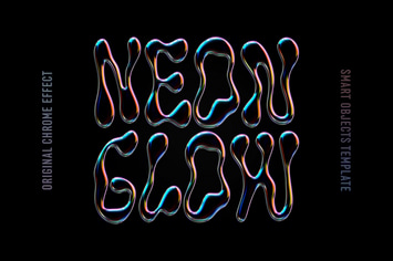 Neon Glow Chrome Text & Logo Effect