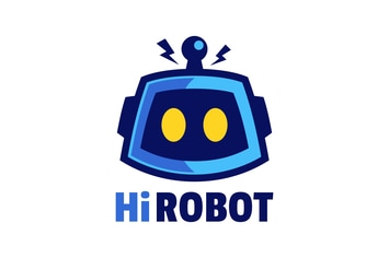 Cartoon Robot Head with Antenna Logo Design