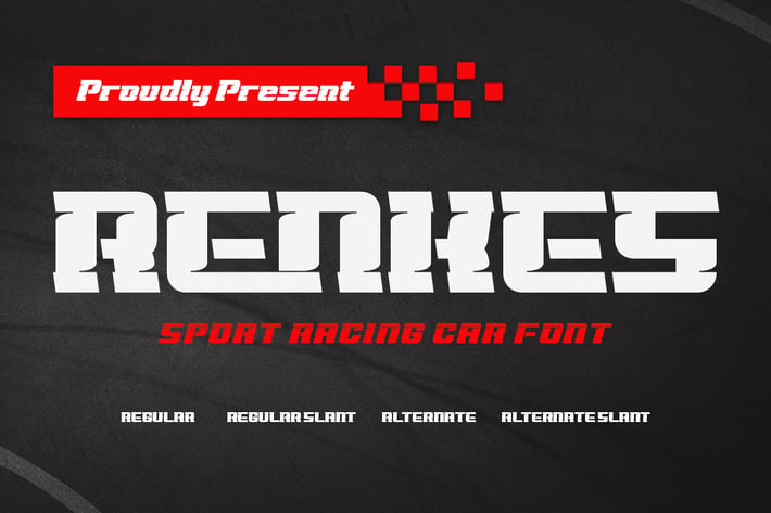 Renkes - Bold Sport Racing Car Display Font