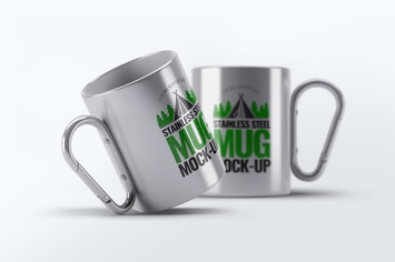 Steel Portable Mug Mock-Up