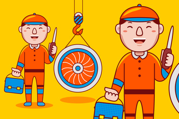 Man Aerospace Engineer Profession Cartoon Vector