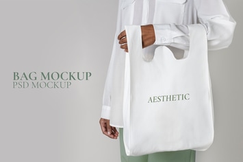 Save the world reusable grocery bag mockup