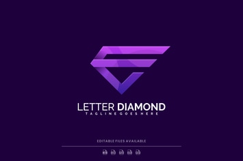 Letter Diamond Gradient Logo
