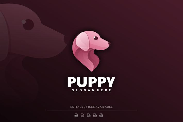 Puppy Gradient Colorful Logo