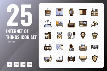 Internet Of Thing Lineal Icons
