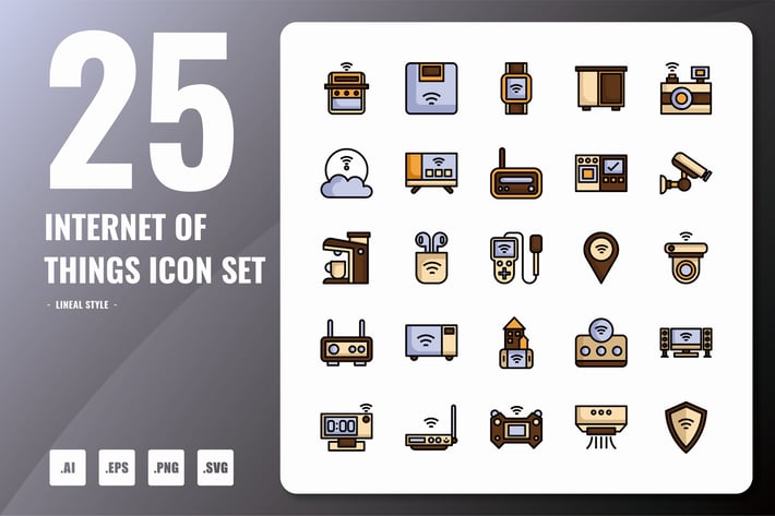 Internet Of Thing Lineal Icons