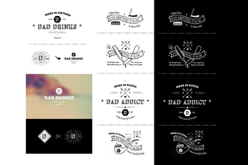Trendy Retro Vintage Insignias - tattoo Badges - d