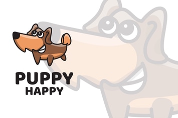 Puppy Happy Cute Logo Template
