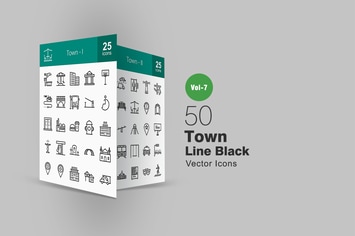 50 Town Line Icons