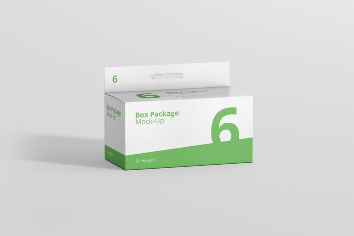 Package Box Mockup - Long Rectangle with Hanger