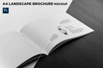 Landscape Brochure Mockup Right Closeup