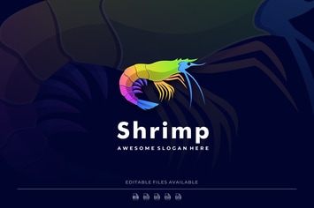 Shrimp Gradient Colorful Logo