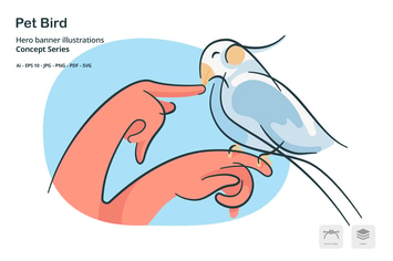 Pet Bird Vector Illustration