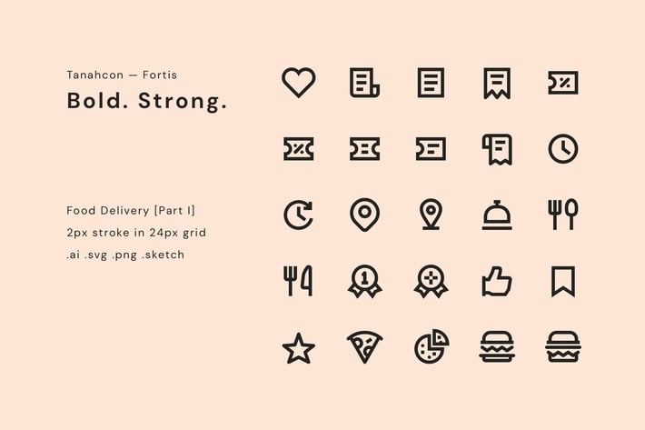 Food Delivery Icon Set