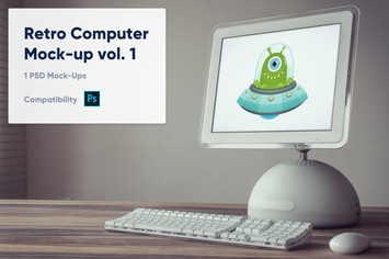1 Retro Computer Mockup vol. 1