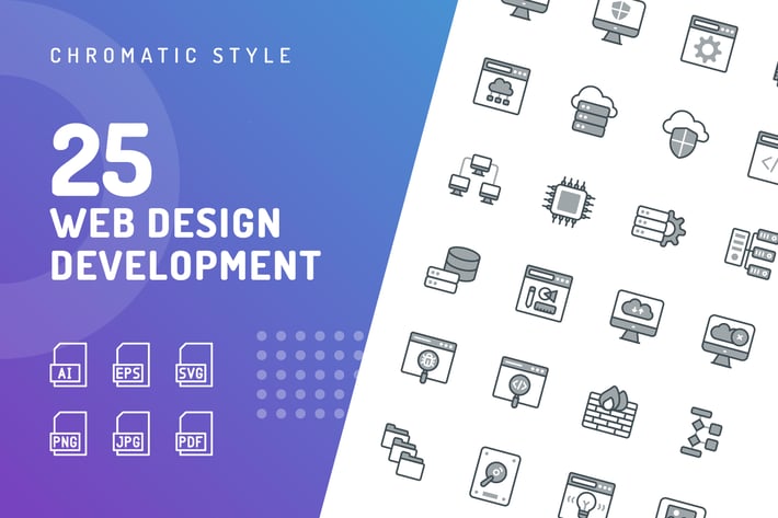 Web Design Development Chromatic Icons