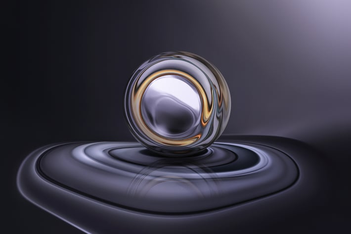 Abstract 3D chrome ball