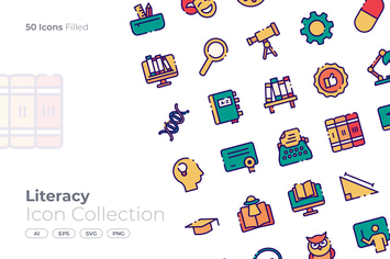 Literacy Filled Icon