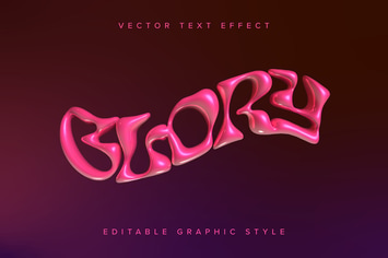 3d Wavy Vector Text Effect Mockup