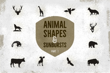 Vintage Animal Shapes & Sunbursts. Part 1