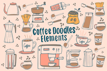  Coffee Doodles Elements