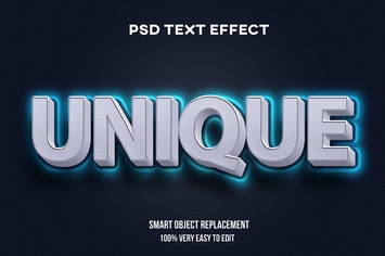 Unique blue glow text effect
