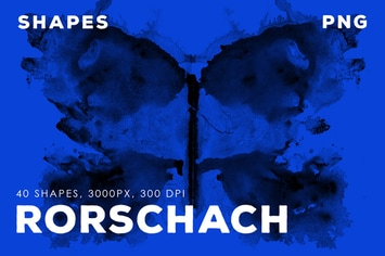 40 Rorschach PNG Ink Shapes