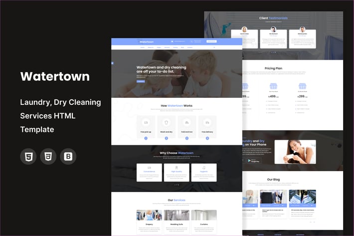 Watertown : Dry Cleaning Services HTML Template