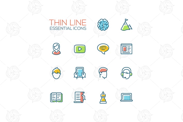 Business, Finance Symbols - thin line icons