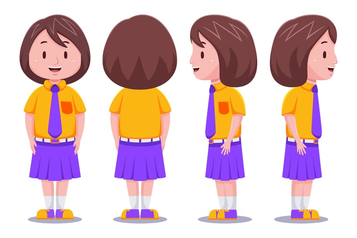 Cute Kids Girl Student #01