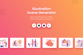 Gradient Illustration Scene Generator Kit