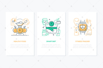 Active lifestyle and healthcare - line banners